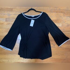 Laura Women's Black Top with White Trim